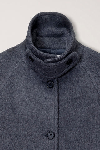 BELTED HALF COAT CHARCOAL GREY