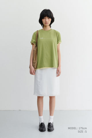 UNISEX MINIMAL LETTERING T-SHIRT OLIVE GREEN