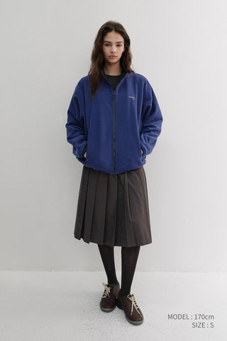 UNISEX ZIP-UP FLEECE SWEATSHIRT BLUE NAVY