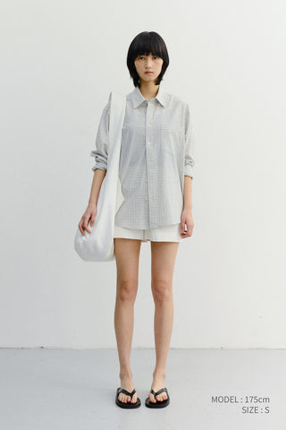 UNISEX SEERSUCKER BD SHIRT IVORY CHECK