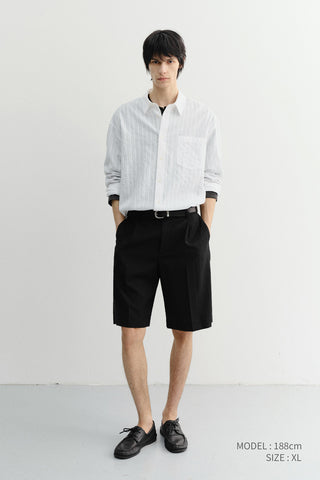 UNISEX CLASSIC OVERSHIRT WHITE STRIPE