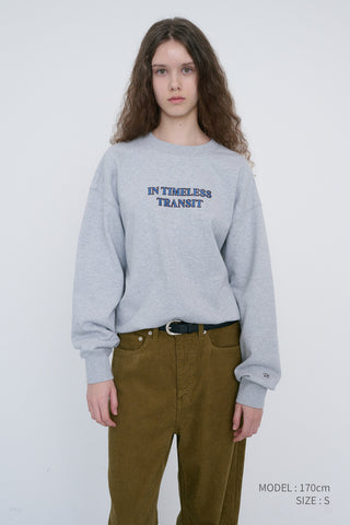 UNISEX SLOGAN SWEATSHIRT MID MELANGE GREY