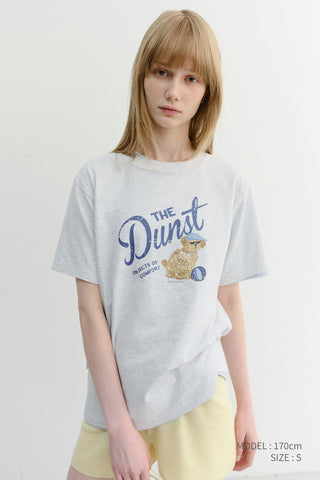 UNISEX DRAWING PUPPY T-SHIRT LIGHT MELANGE GREY