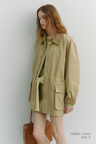 UNISEX COTTON CHORE JACKET BEIGE