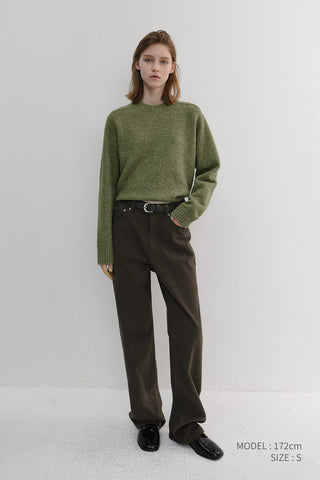 BRUSHED STRAIGHT JEANS KHAKI BROWN