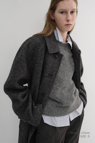 UNISEX SHAGGY DOG SWEATER MELANGE GREY