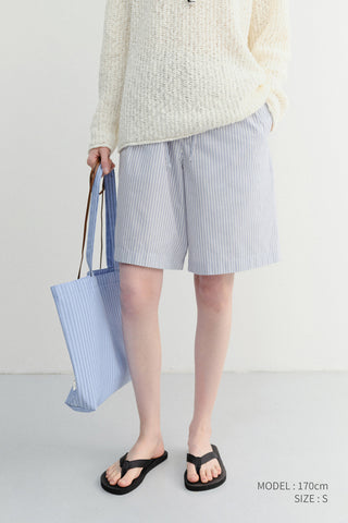 UNISEX PAJAMA BERMUDA SHORTS BLUE STRIPE