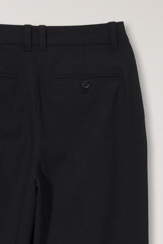 DOUBLE PLEATED SLACKS BLACK
