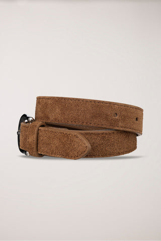D-BUCKLE SUEDE BELT CAMEL