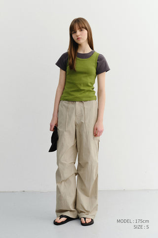 UTILITY PARACHUTE PANTS BEIGE
