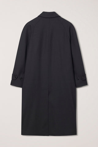 UNISEX H-LINE WOOL MAC COAT CHARCOAL GREY