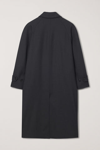 UNISEX H-LINE WOOL MAC COAT CHARCOAL GREY