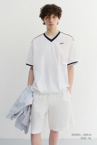 UNISEX PAJAMA BERMUDA SHORTS WHITE