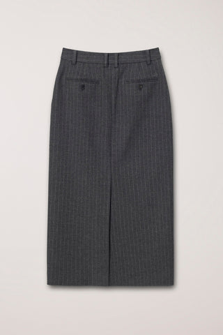 H-LINE LONG SKIRT GREY STRIPE