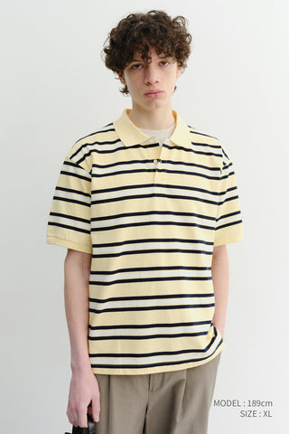 UNISEX STRIPED POLO SHIRT LEMON
