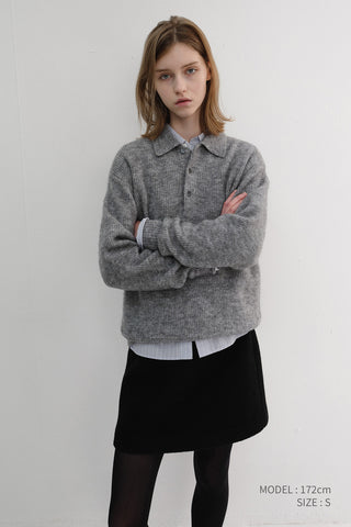 WOOL MINI SKIRT BLACK