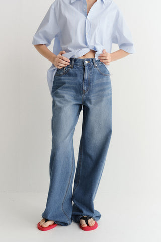 SUMMER RELAXED WIDE JEANS CLASSIC BLUE