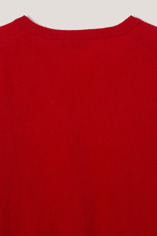 UNISEX SOFT V-NECK SWEATER TOMATO RED