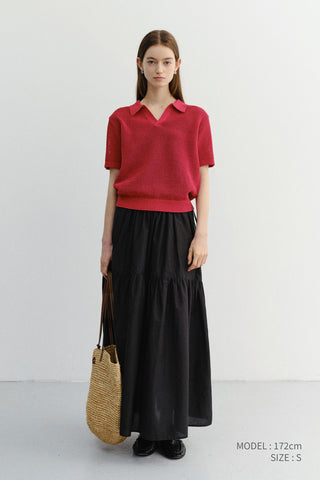 TIERED MAXI SKIRT BLACK