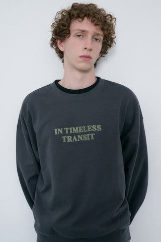 UNISEX SLOGAN SWEATSHIRT CHARCOAL GREY