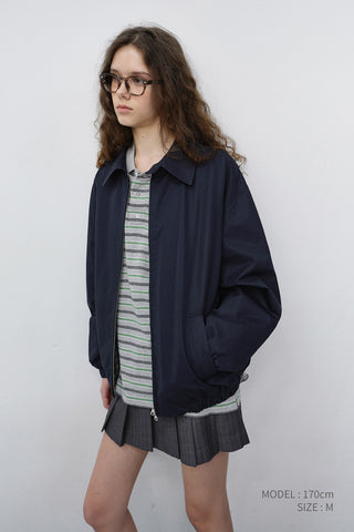 UNISEX COLLARED BLOUSON JACKET NAVY