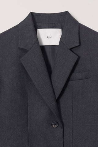 ESSENTIAL 2 BUTTON WOOL BLAZER MELANGE GREY