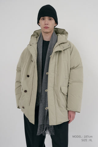 UNISEX GOOSE DOWN PARKA JACKET SOFT KHAKI