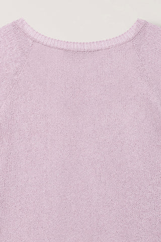 SUMMER LINEN V-NECK KNIT SOFT PINK