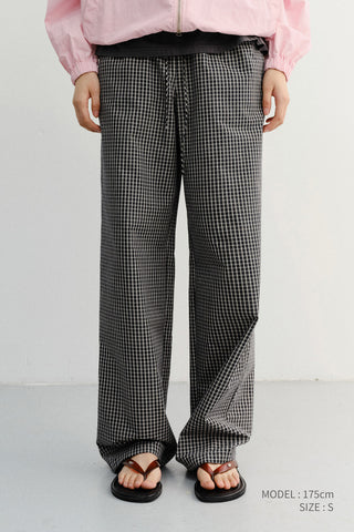 PAJAMA STRING PANTS BLACK CHECK