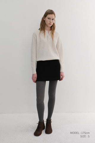 WOOL MINI SKIRT BLACK