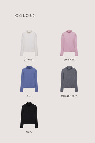 [SULLYOON PICK] ESSENTIAL ROLL NECK TOP SOFT PINK