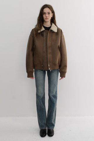 UNISEX VOLUME AVIATOR BLOUSON BROWN