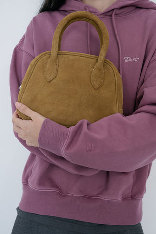 SUEDE BOSTON TOTE BAG CAMEL
