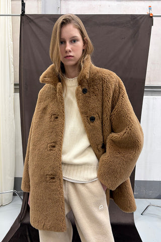 FLUFFY FUR JACKET CAMEL