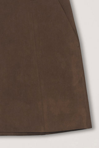 ALTER-SUEDE MINI SKIRT DEEP BROWN