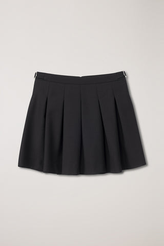 PLEATS MINI SKIRT BLACK