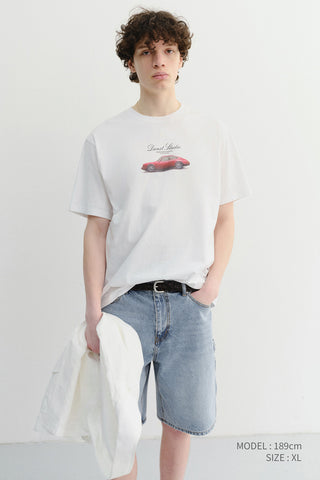 UNISEX SUMMER HOLIDAY CAR T-SHIRT OFF WHITE