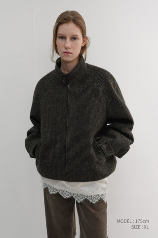 UNISEX HARRINGTON WOOL BLOUSON BROWN