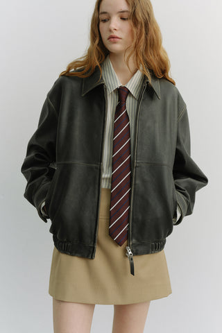 STRIPED TIE BURGUNDY