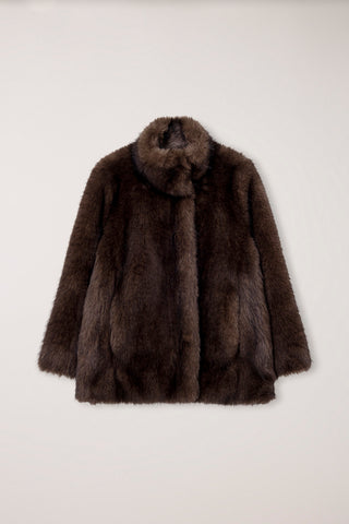 HALF FUR JACKET BROWN