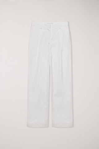 PLEATED CHINO SLACKS IVORY