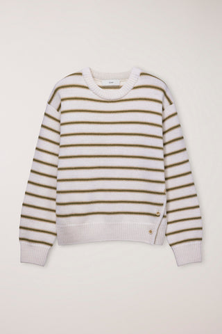 UNISEX STRIPED CHUNKY SWEATER IVORY