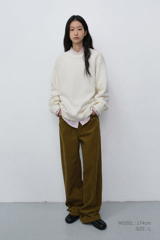 UNISEX CHUNKY ROLL NECK SWEATER IVORY