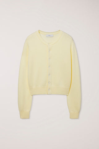 UNISEX CREWNECK KNIT CARDIGAN LEMON BUTTER