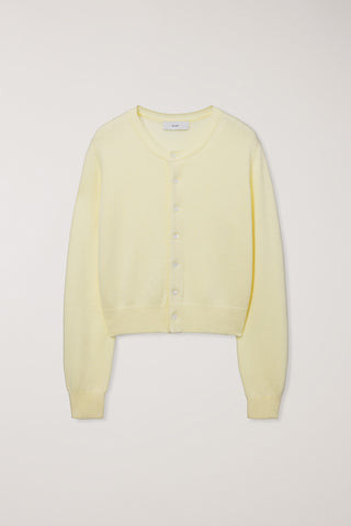 UNISEX CREWNECK KNIT CARDIGAN LEMON BUTTER