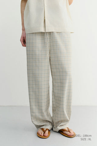 UNISEX CHECKED PAJAMA SLACKS OLIVE CHECK
