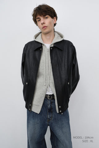 UNISEX HOODED KNIT CARDIGAN LIGHT MELANGE GREY
