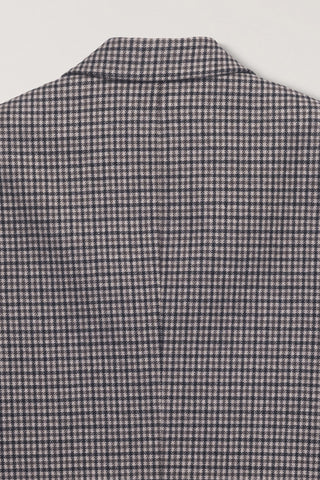 UNISEX CLASSIC 2 BUTTON WOOL BLAZER BEIGE CHECK