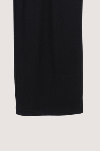 UNISEX LEATHER LOGO WIDE SWEAT PANTS BLACK