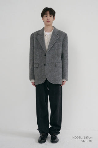 UNISEX ALPACA BLAZER COAT MELANGE GREY
